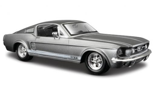 Modelauto Ford Mustang GT metallic grijs 1967 1/24 Maisto
