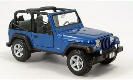 Modelauto Jeep Wrangler Rubicon metallic blauw sans Vitrine 1/24 Maisto