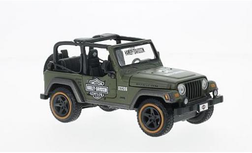 Modelauto Jeep Wrangler Rubicon olijfgroen Harley Davidson 2014 (1:27) 1/24 Maisto