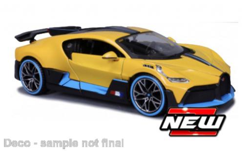 Modelauto Bugatti Divo coupe geel/blauw 2024 1/24 Maisto