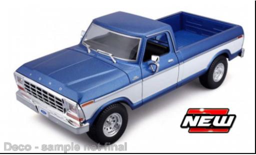 Modelauto Ford F-150 Pickup 50 blauw/wit 1979 1/18 Maisto