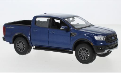 Modelauto Ford Ranger Pickup metallic blauw 2019 1/24 Maisto