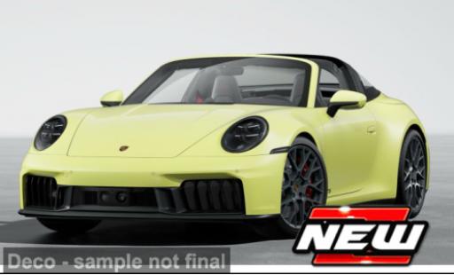 Modelauto Porsche 911 Targa (992.2) 4 GTS Hybrid geel 2025 1/18 Maisto