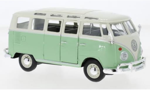 Modelauto Volkswagen T1 Base Bus Samba groen/beige 1/25 Maisto