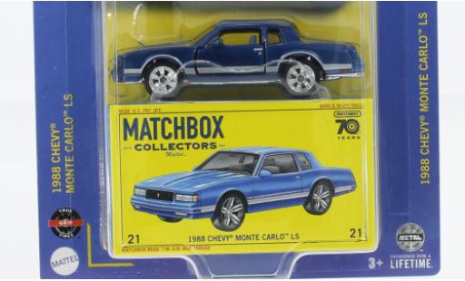Modelauto Chevrolet Monte Carlo Coupe LS blauw/D&Atilde;&copy;corer 1988 1/64 Matchbox