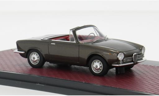 Modelauto Alfa Romeo Giulia 1600 spider GT Prototipo bruin 1963 1/43 Matrix
