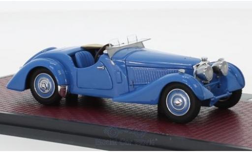 Modelauto Bugatti 57 Corsica Type S Roadster blauw RHD 1937 Malcolm Campbell #531 1/43 Matrix