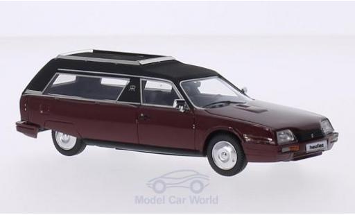 Modelauto Citroen CX corbillard Heuliez Hearse rood/mat-zwart 1979 1/43 Matrix