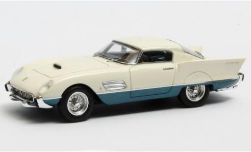 Modelauto Ferrari 410 Coupe Superamerica Superfast Speciale wit/metallic blauw 1956 1/43 Matrix