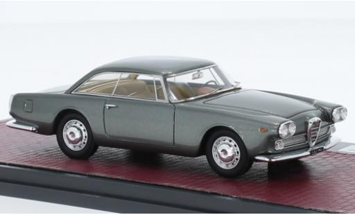 Modelauto Alfa Romeo 2000 praho Touring metallic grijs 1960 1/43 Matrix
