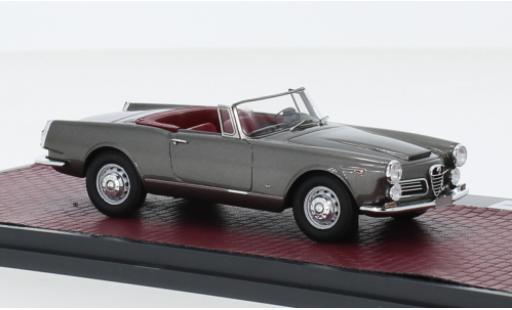 Modelauto Alfa Romeo 2600 spider metallic grijs 1962 1/43 Matrix