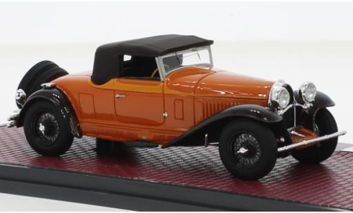 Modelauto Bugatti 46 cabriolet de villars Type oranje/bruin RHD 1930 1/43 Matrix