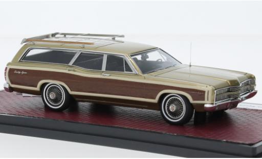 Modelauto Ford LTD Country Squire metallic beige/optique de bois 1969 1/43 Matrix