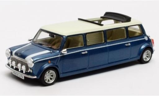 Modelauto Mini Cooper Base Sedan metallic blauw/wit RHD 1995 1/43 Matrix