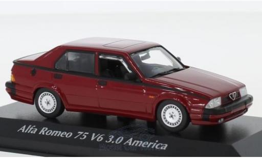 Modelauto Alfa Romeo 75 3.0 v6 America rood 1987 1/43 Maxichamps