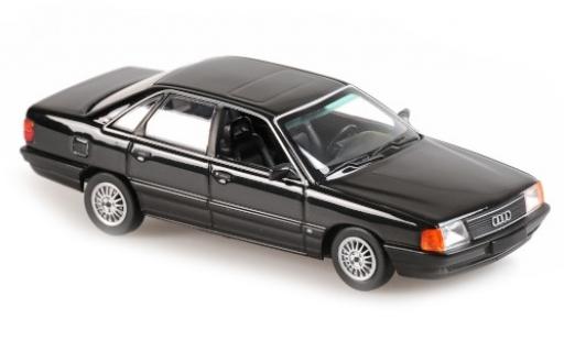 Modelauto Audi 100 berline metallic zwart 1990 1/43 Maxichamps