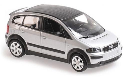 Modelauto Audi A2 citadine grijs/mat-zwart 2000 1/43 Maxichamps