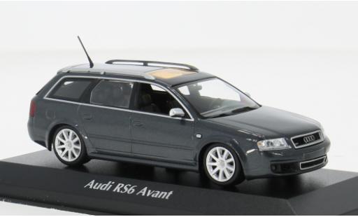 Modelauto Audi A6 avant metallic grijs 2002 1/43 Maxichamps