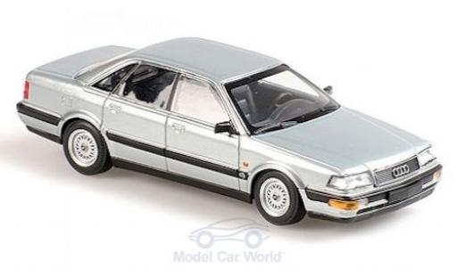 Modelauto Audi V8 berline grijs 1988 1/43 Maxichamps