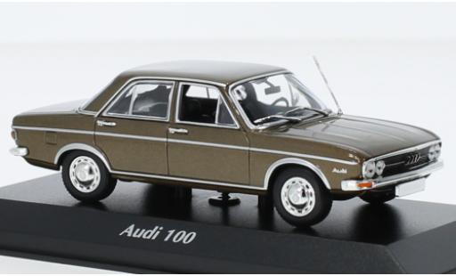Modelauto Audi 100 berline metallic brun 1969 1/43 Maxichamps