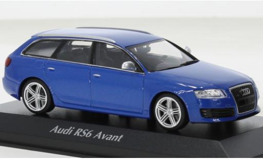 Modelauto Audi RS6 avant metallic blauw 2007 1/43 Maxichamps