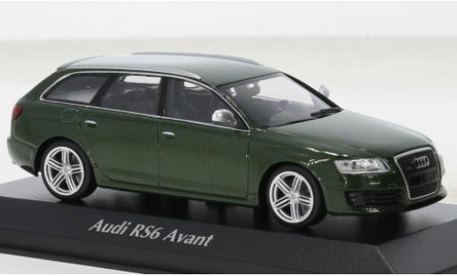 Modelauto Audi RS6 avant metallic groen 2007 1/43 Maxichamps