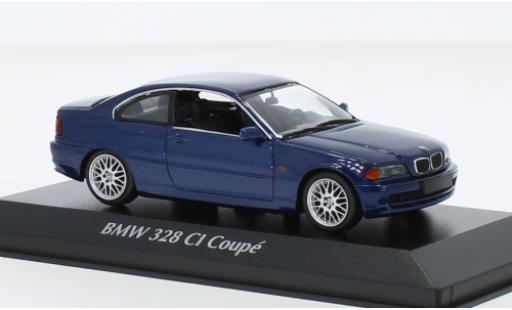 Modelauto Bmw 328 coupe CI (E46) metallic blauw 1999 1/43 Maxichamps