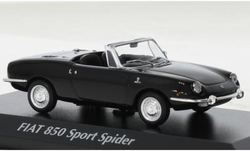 Modelauto Fiat 850 Sport Spider metallic zwart 1968 1/43 Maxichamps