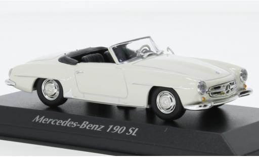 Modelauto Mercedes 190 Base SL (W121) wit 1955 1/43 Maxichamps