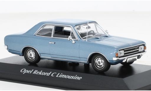 Modelauto Opel Rekord C metallic blauw 1966 1/43 Maxichamps
