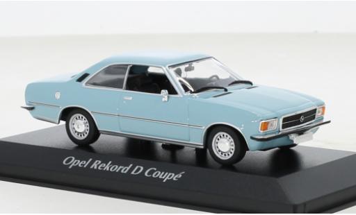 Modelauto Opel Rekord D Coupe blauw 1975 1/43 Maxichamps