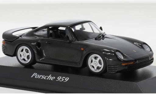 Modelauto Porsche 959 Base metallic grijs 1987 1/43 Maxichamps