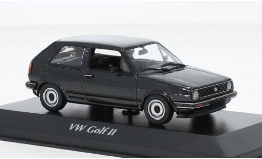 Modelauto Volkswagen Golf Base II metallic zwart 1985 1/43 Maxichamps