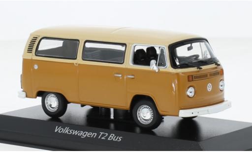 Modelauto Volkswagen T2 B bus beige/brun 1972 1/43 Maxichamps