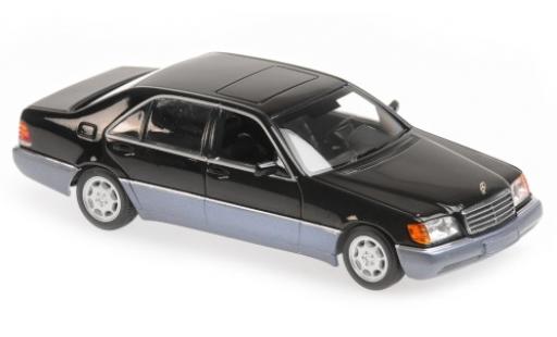 Modelauto Mercedes 600 Base SEL (W140) metallic zwart 1992 1/43 Maxichamps