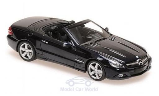 Modelauto Mercedes Classe SL Base (R230) metallic blauw 2008 1/43 Maxichamps