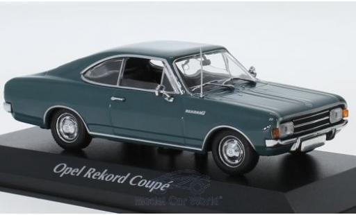 Modelauto Opel Rekord C Coupe blauw 1966 1/43 Maxichamps