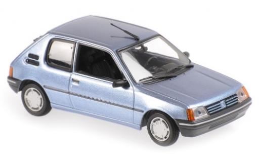 Modelauto Peugeot 205 XR metallic blauw 1990 1/43 Maxichamps