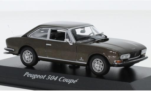 Modelauto Peugeot 504 Coupe metallic bruin 1976 1/43 Maxichamps