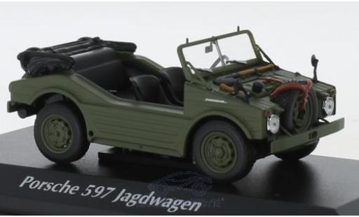 Modelauto Porsche 597 Base Jagdwagen olijfgroen 1954 1/43 Maxichamps