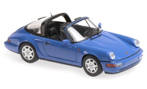 Modelauto Porsche 911 Targa Carrera 2 blauw 1991 1/43 Maxichamps