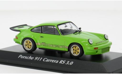 Modelauto Porsche 911 RS Carrera 3.0 wit/blauw 1974 1/43 Maxichamps
