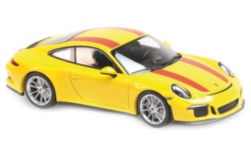 Modelauto Porsche 911 R geel/rood 2016 1/43 Maxichamps