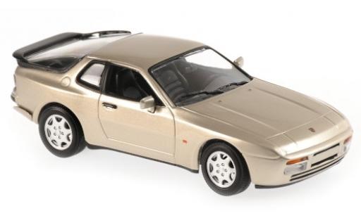 Modelauto Porsche 944 S2 metallic beige 1989 1/43 Maxichamps