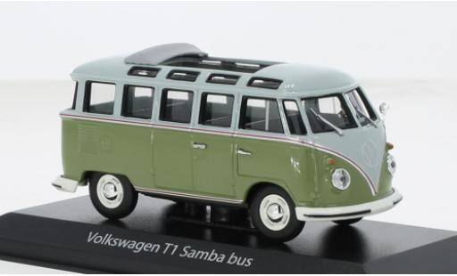 Modelauto Volkswagen T1 B Samba grijs/groen 1961 1/43 Maxichamps