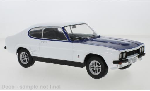 Modelauto Ford Capri RS 2600 MK I wit/blauw 1973 1/18 MCG