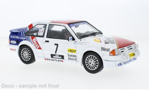 Modelauto Ford Escort RS Turbo MK III No.7 Haspengouw rally 1985 1/18 MCG