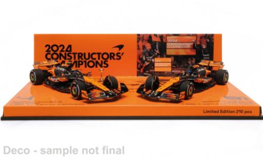 Modelauto McLaren F1 Base 2 Car Set: MCL38 GP Abu Dhabi 2024 Team L.Norris/O.Piastri 1/43 Minichamps