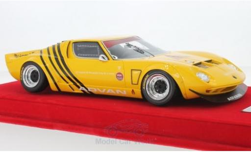 Modelauto Lamborghini Miura LB-Works LB Works geel/zwart Chassis Ford GT40 N4 Liberty Walk 1/18 MCW Models