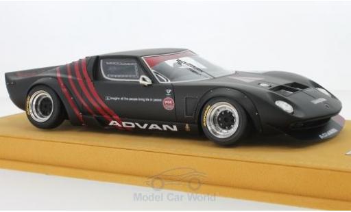 Modelauto Lamborghini Miura LB-Works LB Works mat-zwart/rood RHD Chassis Ford GT40 N4 Liberty Walk 1/18 MCW Models